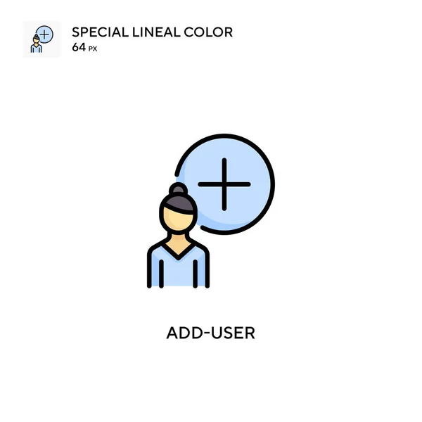 Add User Speciális Lineáris Szín Ikon Illusztráció Szimbólum Design Sablon — Stock Vector