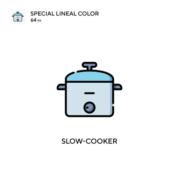 Slow Cooker Special Lineal Color Icon Illustration Symbol Design Template — Stock Vector