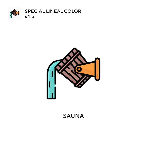 Sauna Icono Especial Color Lineal Plantilla Diseño Símbolo Ilustración Para — Vector de stock