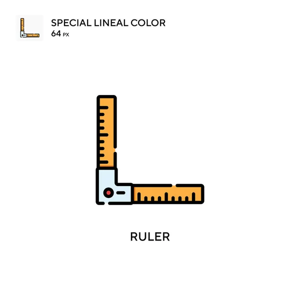 Ruler Speciális Lineáris Szín Ikon Illusztráció Szimbólum Design Sablon Web — Stock Vector