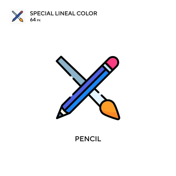 Lápiz Icono Especial Color Lineal Plantilla Diseño Símbolo Ilustración Para — Vector de stock