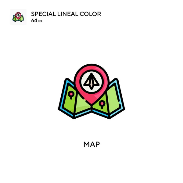 Mapovat Ikonu Speciální Barvy Čar Šablona Návrhu Symbolu Ilustrace Pro — Stockový vektor