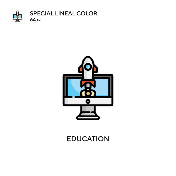Образование Специальный Цвет Иконки Шаблон Оформления Символов Иллюстрации Веб Мобильного — стоковый вектор
