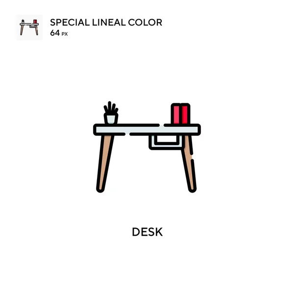 Desk Special Lineal Color Icon Illustration Symbol Design Template Web — Stock Vector