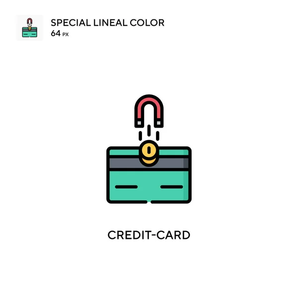 Tarjeta Crédito Icono Especial Color Lineal Plantilla Diseño Símbolo Ilustración — Vector de stock