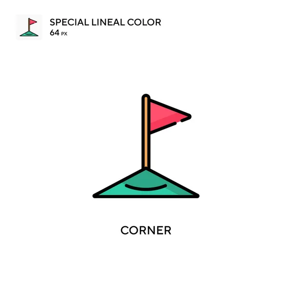 Esquina Icono Color Lineal Especial Plantilla Diseño Símbolo Ilustración Para — Vector de stock