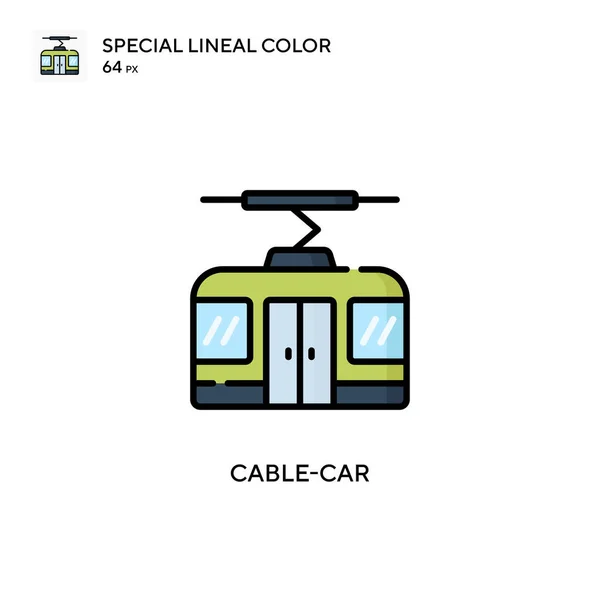 Cable Car Special Lineal Χρώμα Εικονίδιο Εικονογράφηση Πρότυπο Σχεδιασμού Συμβόλων — Διανυσματικό Αρχείο