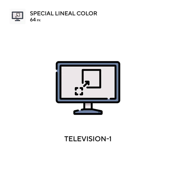 Televisión Icono Especial Color Lineal Plantilla Diseño Símbolo Ilustración Para — Vector de stock