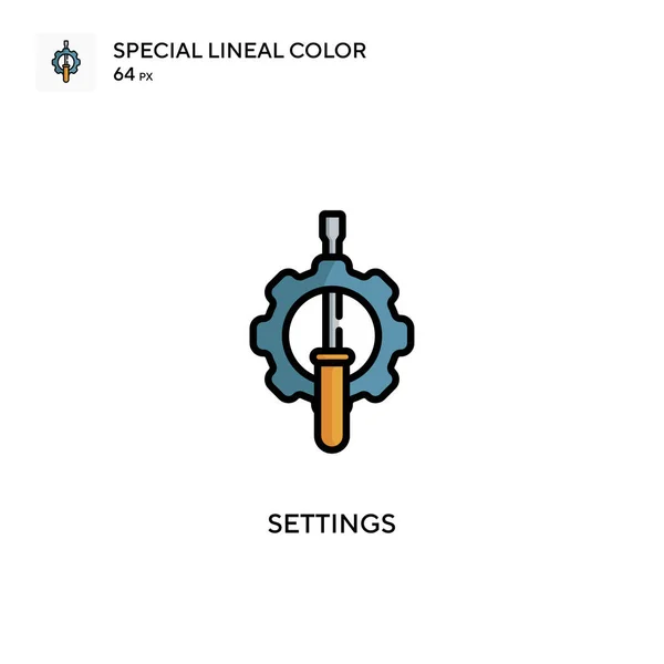 Nastavení Speciální Ikona Lineární Barvy Šablona Návrhu Symbolu Ilustrace Pro — Stockový vektor