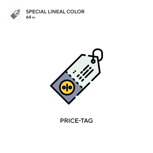 Price Tag Ícone Cor Linear Especial Modelo Design Símbolo Ilustração — Vetor de Stock