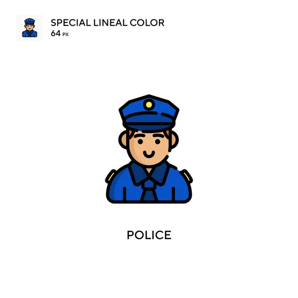 Специальная Линейная Иконка Полиции Шаблон Оформления Символов Иллюстрации Веб Мобильного — стоковый вектор