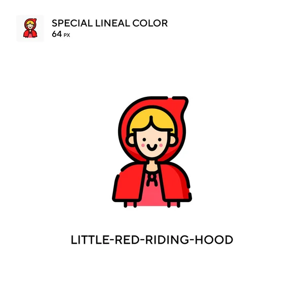 Маленькая Красная Шапочка Специальная Цветовая Иконка Шаблон Оформления Символов Иллюстрации — стоковый вектор