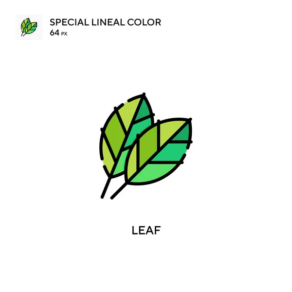 Hoja Icono Color Lineal Especial Plantilla Diseño Símbolo Ilustración Para — Vector de stock