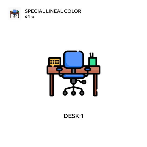 Desk Спеціальна Лінійна Кольорова Піктограма Шаблон Дизайну Символів Ілюстрації Елемента — стоковий вектор