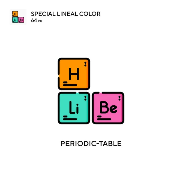 Tabla Periódica Icono Especial Color Lineal Plantilla Diseño Símbolo Ilustración — Vector de stock