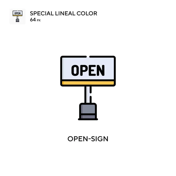 Signo Abierto Icono Color Lineal Especial Plantilla Diseño Símbolo Ilustración — Archivo Imágenes Vectoriales