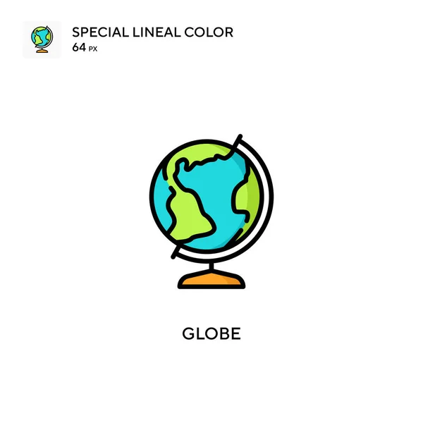 Globe Spécial Lineal Icône Couleur Modèle Conception Symbole Illustration Pour — Image vectorielle