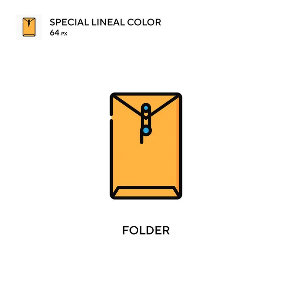 Folder Special Lineal Color Icon Illustration Symbol Design Template Web — Stock Vector