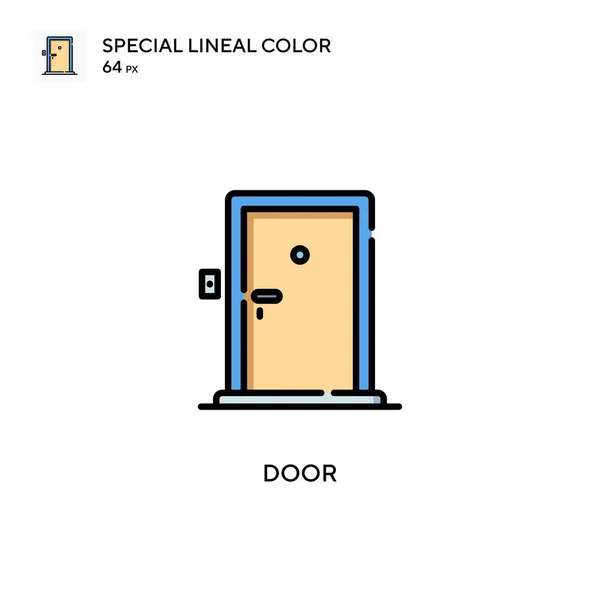 Porte Spéciale Lineal Icône Couleur Modèle Conception Symbole Illustration Pour — Image vectorielle