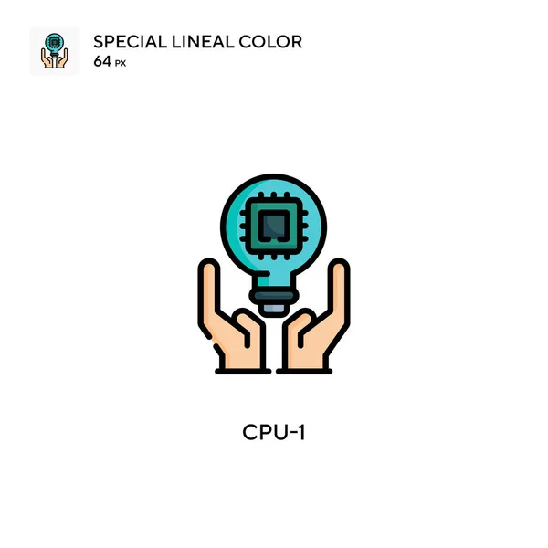 Cpu Icono Especial Color Lineal Plantilla Diseño Símbolo Ilustración Para — Vector de stock