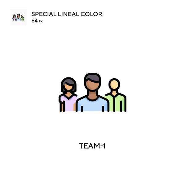 Team Icono Especial Color Lineal Plantilla Diseño Símbolo Ilustración Para Vectores de stock libres de derechos