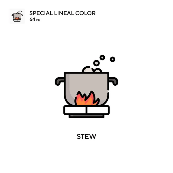 Stew Special lineal color icon. Illustration symbol design template for web mobile UI element. Perfect color modern pictogram on editable stroke. — Stock Illustration Stew Special Lineal Color Icon Illustration Symbol Design Template Web Stock Vector