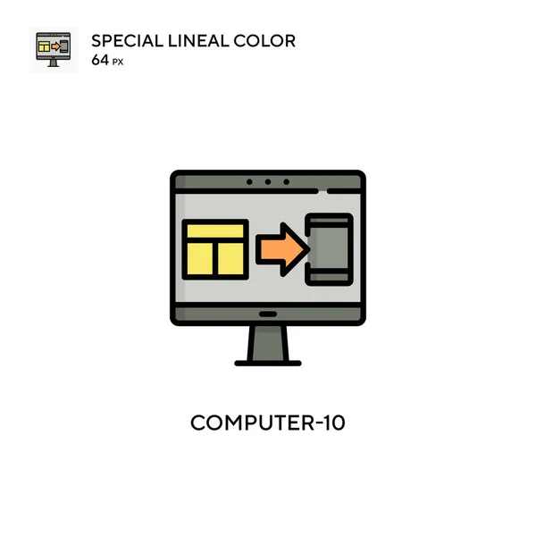 Computer Icono Especial Color Lineal Plantilla Diseño Símbolo Ilustración Para Vector de stock