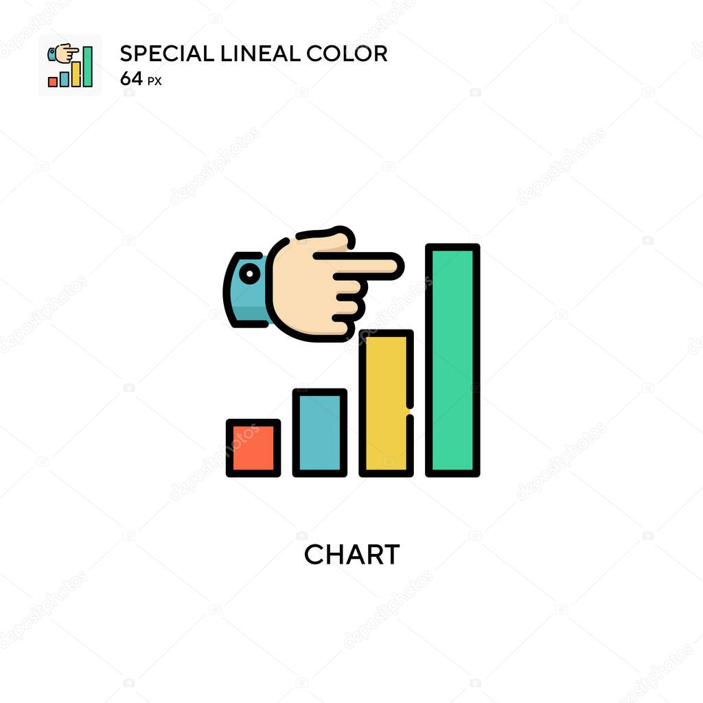 Chart Special lineal color icon. Illustration symbol design template for web mobile UI element. Perfect color modern pictogram on editable stroke.