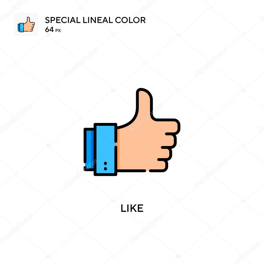 Like Special lineal color icon. Illustration symbol design template for web mobile UI element. Perfect color modern pictogram on editable stroke.