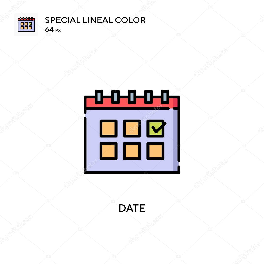 Date Special lineal color icon. Illustration symbol design template for web mobile UI element. Perfect color modern pictogram on editable stroke.