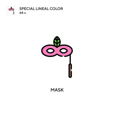 Maske Özel Çizgi Rengi simgesi. Web mobil UI ögesi için resimleme sembolü tasarım şablonu. Düzenlenebilir vuruş üzerine mükemmel renk modern pictogram.