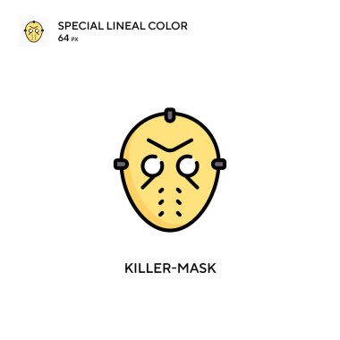 Katil maskeli özel renk ikonu. Web mobil UI ögesi için resimleme sembolü tasarım şablonu. Düzenlenebilir vuruş üzerine mükemmel renk modern pictogram.