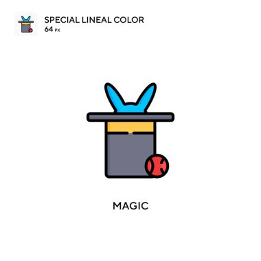 Sihirli özel çizgi renk ikonu. Web mobil UI ögesi için resimleme sembolü tasarım şablonu. Düzenlenebilir vuruş üzerine mükemmel renk modern pictogram.