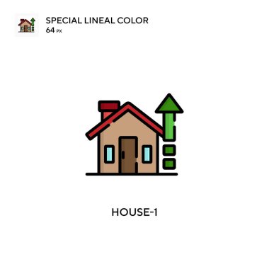 House-1 özel çizgi renk simgesi. Web mobil UI ögesi için resimleme sembolü tasarım şablonu. Düzenlenebilir vuruş üzerine mükemmel renk modern pictogram.