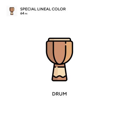 Davul Özel renk simgesi. Web mobil UI ögesi için resimleme sembolü tasarım şablonu. Düzenlenebilir vuruş üzerine mükemmel renk modern pictogram.