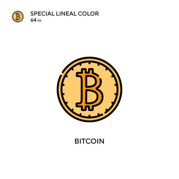 Bitcoin Ícone Cor Linear Especial Modelo Design Símbolo Ilustração Para — Vetor de Stock