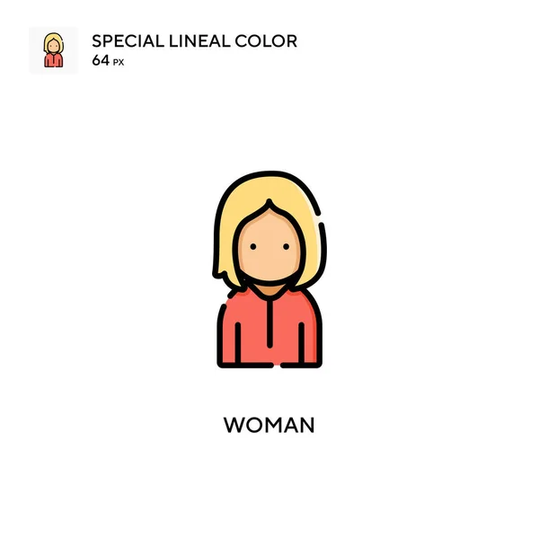 Mujer Especial Icono Color Lineal Plantilla Diseño Símbolo Ilustración Para — Archivo Imágenes Vectoriales
