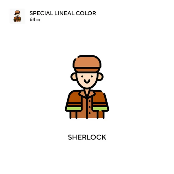 Sherlock Ειδική Lineal Εικονίδιο Χρώμα Εικονογράφηση Πρότυπο Σχεδιασμού Συμβόλων Για — Διανυσματικό Αρχείο