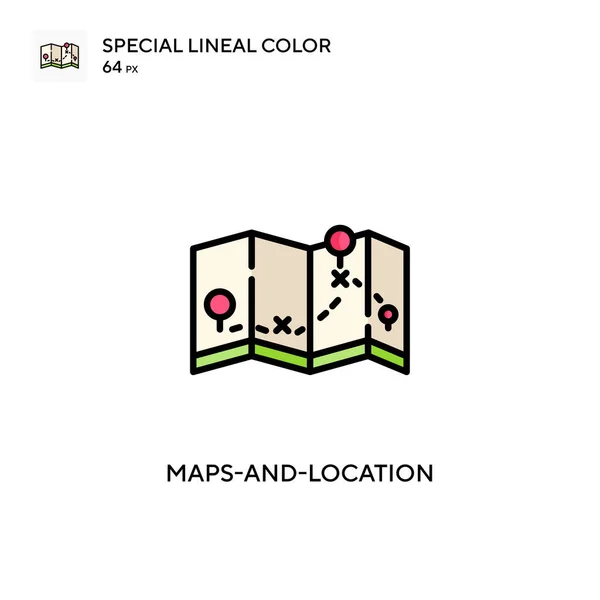 Mapas Localização Ícone Cor Linear Especial Modelo Design Símbolo Ilustração —  Vetores de Stock