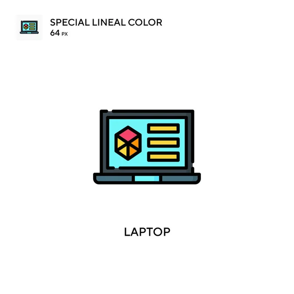 Laptop Specjalna Ikona Koloru Liniowego Wzór Symbolu Ilustracji Dla Mobilnego — Wektor stockowy