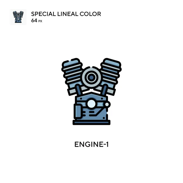 Engine Ícone Cor Linear Especial Modelo Design Símbolo Ilustração Para — Vetor de Stock