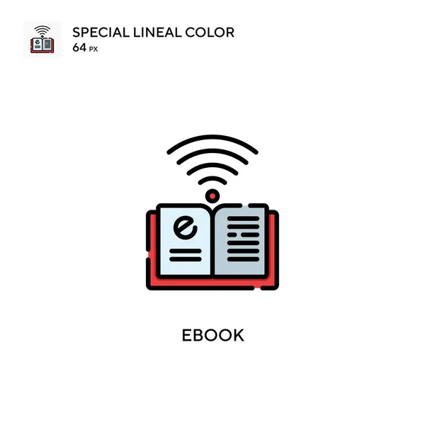 Ebook Özel Doğrusal Renk Simgesi Web Mobil Ögesi Için Resimleme — Stok Vektör