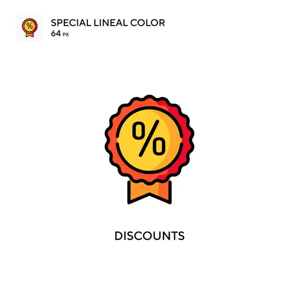 Kortingen Speciale Lijnkleur Pictogram Illustratie Symbool Ontwerp Sjabloon Voor Web — Stockvector