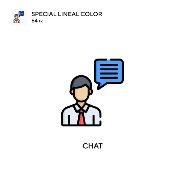 Chat Speciale Lijnkleur Icoon Illustratie Symbool Ontwerp Sjabloon Voor Web — Stockvector