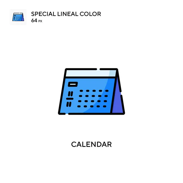 日历特殊线型彩色图标 Web移动Ui元素的说明性符号设计模板 关于可编辑笔画的完美色彩现代象形文字 — 图库矢量图片