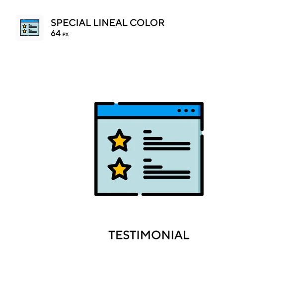 Testimonial Speciale Icona Colori Lineari Illustrazione Modello Design Simbolo Elemento — Vettoriale Stock