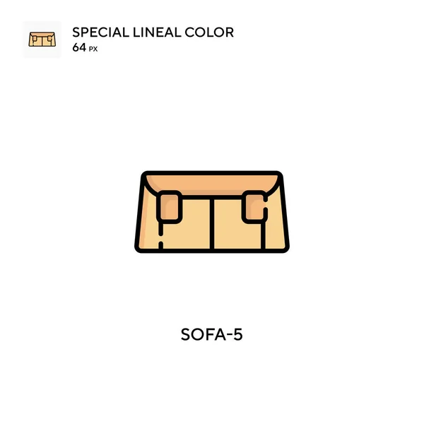 Sofa 5特殊线形彩色图标 Web移动Ui元素的说明性符号设计模板 关于可编辑笔画的完美色彩现代象形文字 — 图库矢量图片