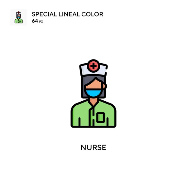 Verpleegster Speciale Lijnkleur Icoon Illustratie Symbool Ontwerp Sjabloon Voor Web — Stockvector