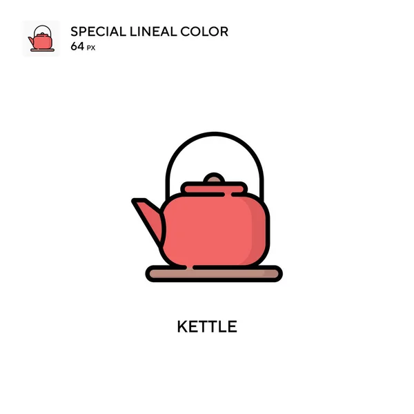 Kettle Ícone Cor Linear Especial Modelo Design Símbolo Ilustração Para —  Vetores de Stock