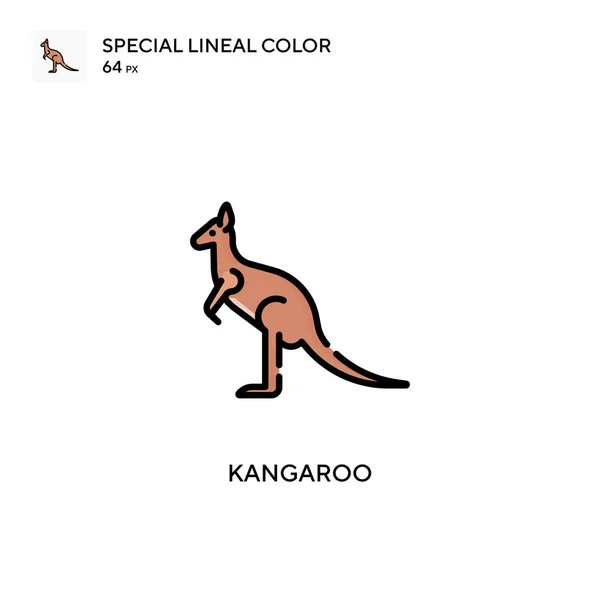 Kangaroo Special Linjal Färg Ikon Illustration Symbol Design Mall För — Stock vektor